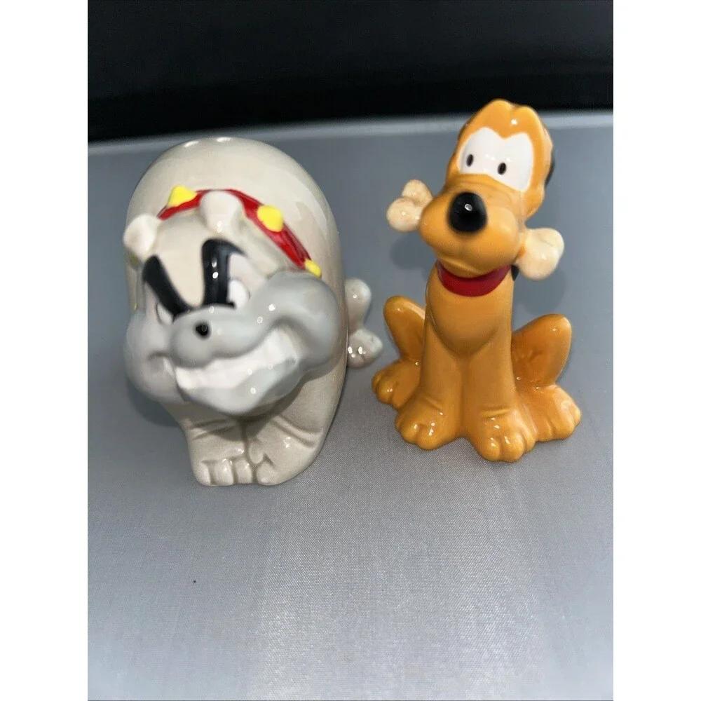 NF Disney Ceramic Pluto and Butch The Bulldog Salt And Pepper Shakers